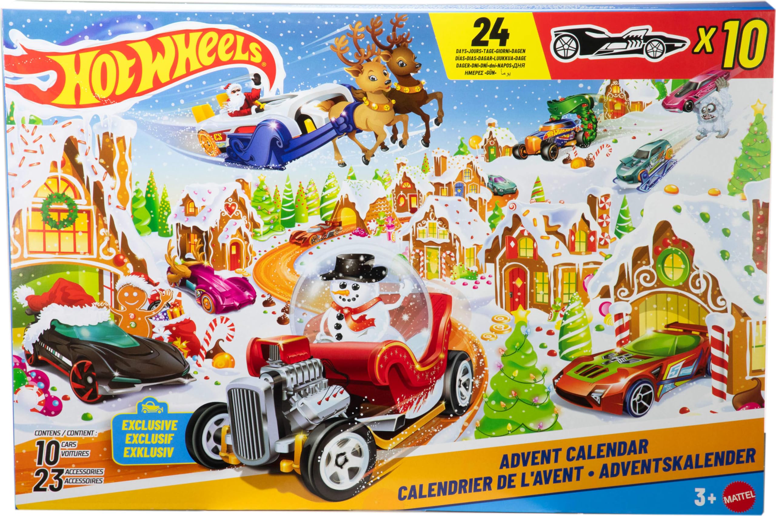 Hot Wheels Toy Cars & Playset, 2025 Advent Calendar with 10